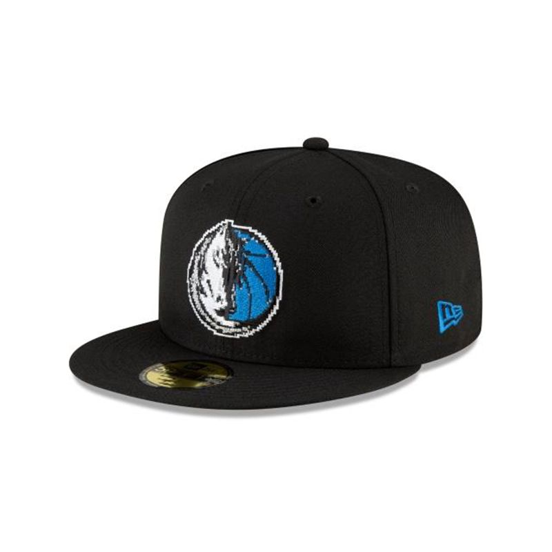 NBA Dallas Mavericks Pixel 59Fifty Fitted (IOG8417) - Black New Era Caps